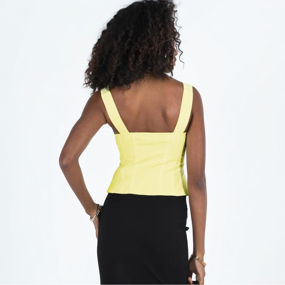 Princess Polly Little Lambs Lace Top In Lemon - Picture 2 of 7